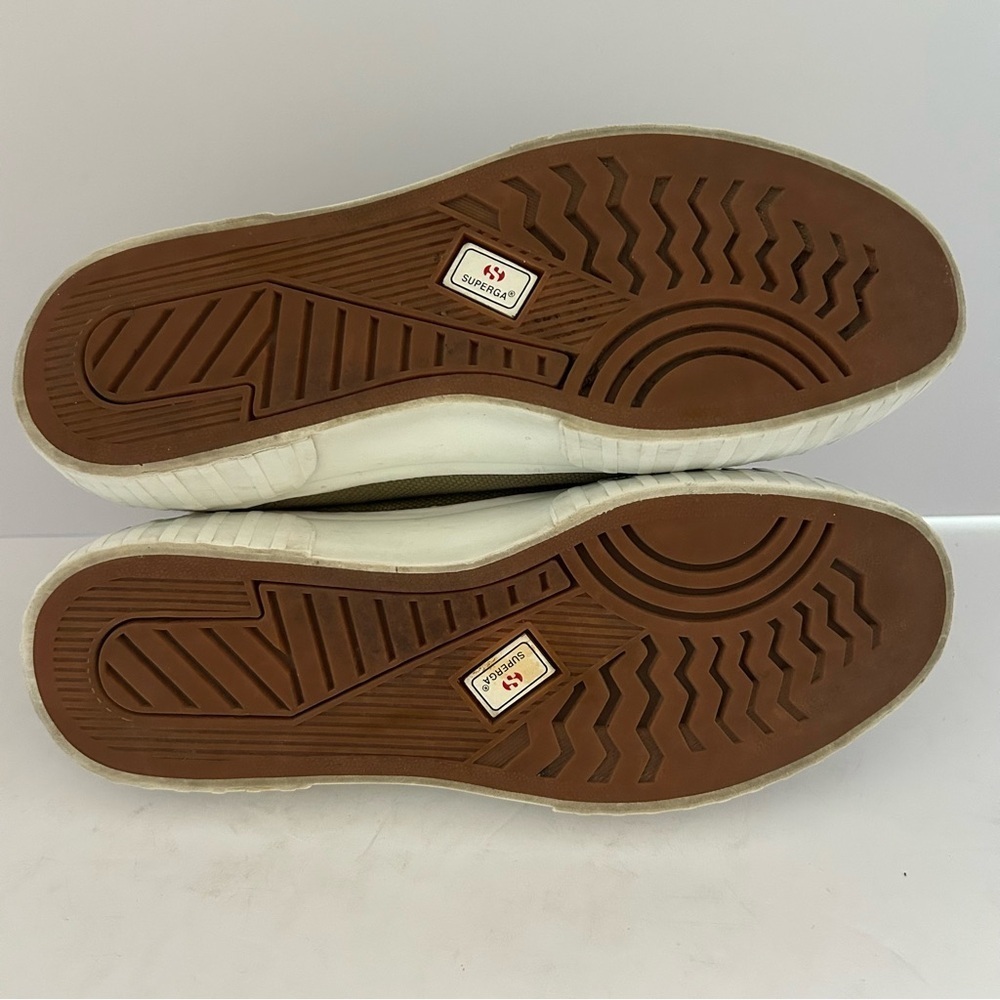 Superga High Top Sneaker Shoe Canvas Fall Comfortable Olive Green Women's Size 8 - Picture 7 of 13